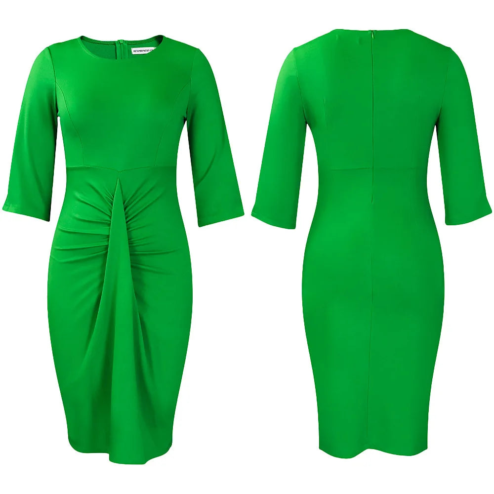 Sheath Dress Round Collar Half Sleeve  @Summer 2026