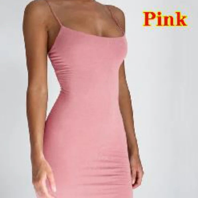 Summer Mini Dress 2026 Women Sexy Bodycon @Sheath Sundress