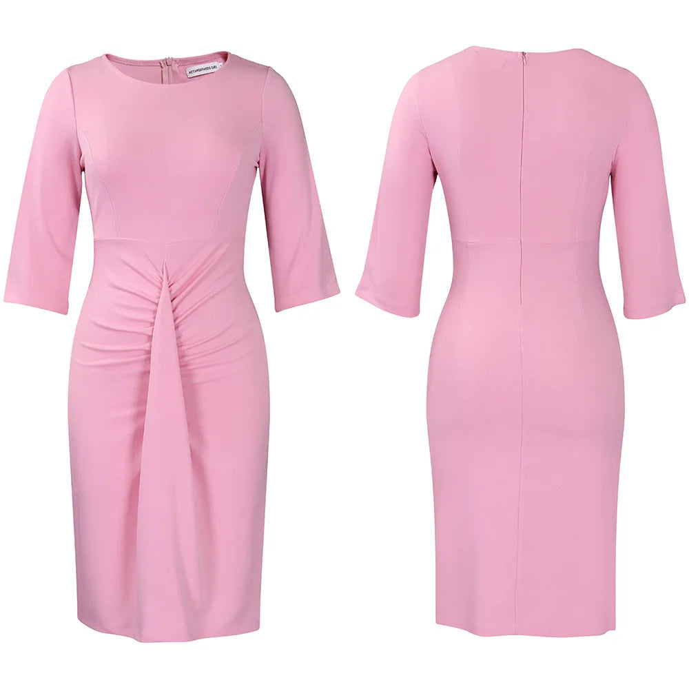 Sheath Dress Round Collar Half Sleeve  @Summer 2026