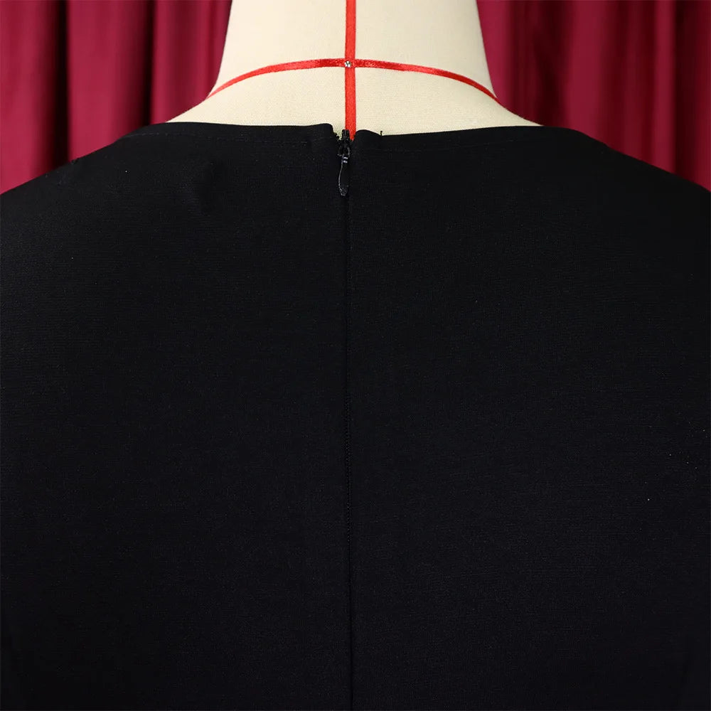 2026 Sexy Solid O Neck Long Sleeve @Lady Curvy Dress