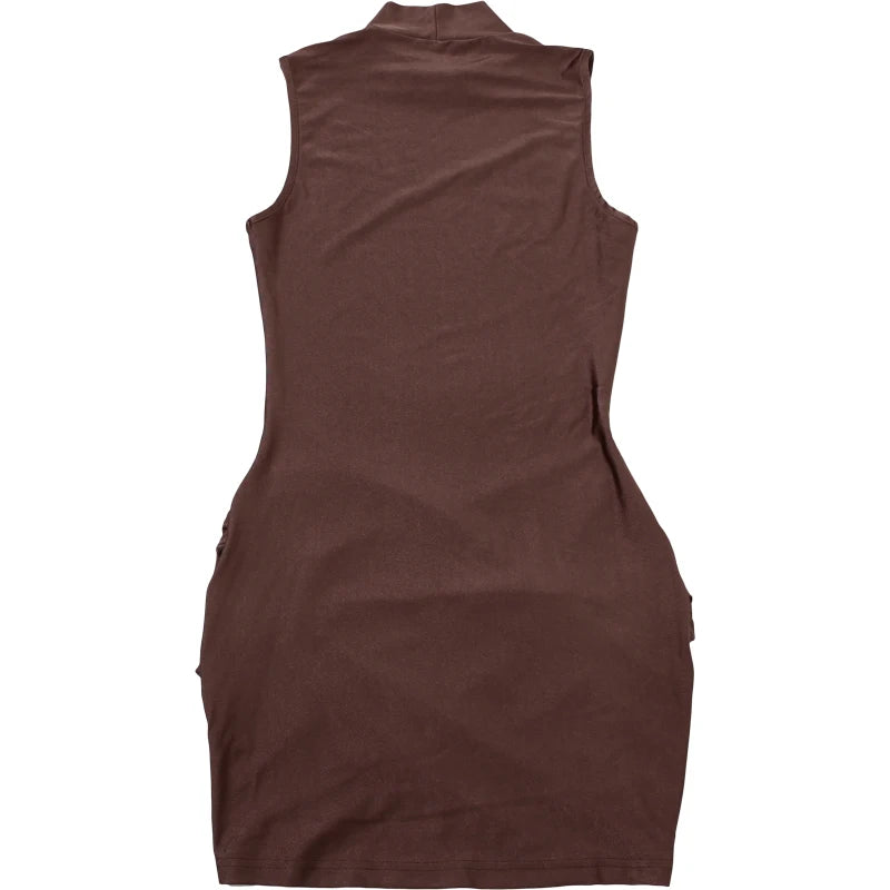 Chic Summer Mini Dress – High Collar Sleeveless Party Wear