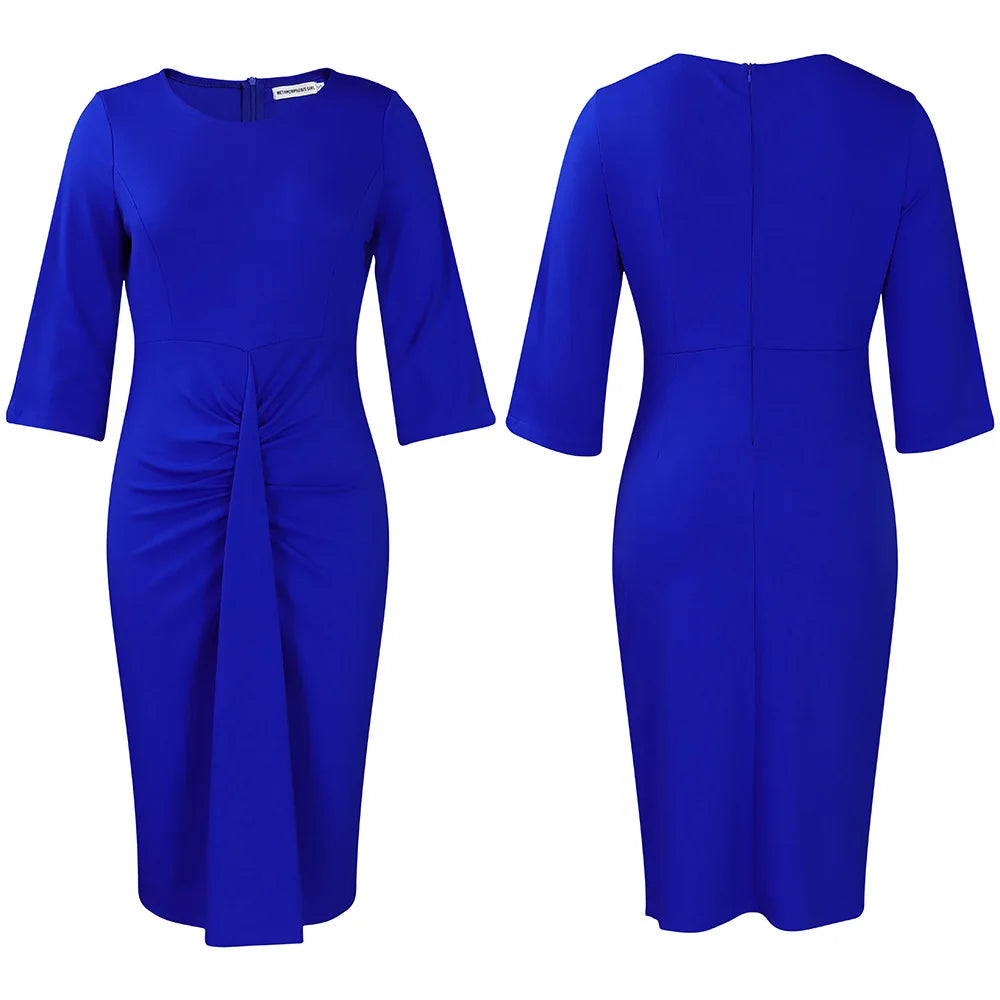 Sheath Dress Round Collar Half Sleeve  @Summer 2026