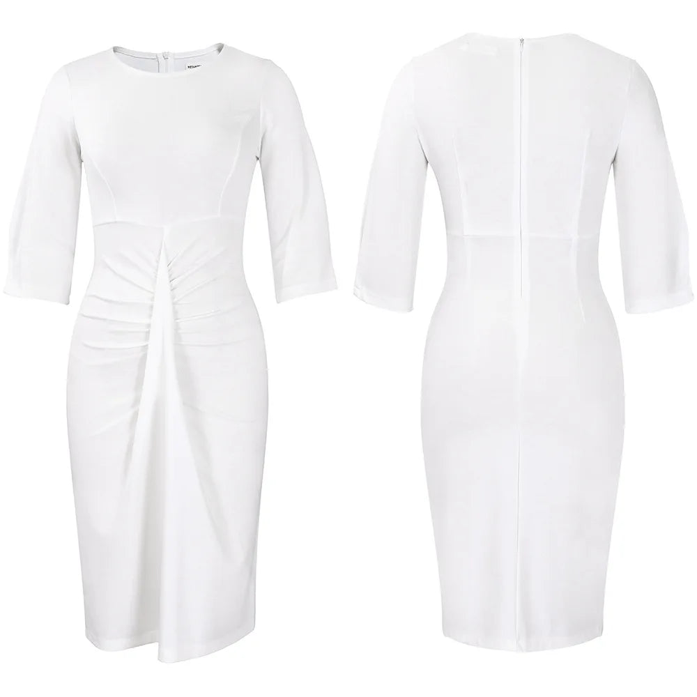 Sheath Dress Round Collar Half Sleeve  @Summer 2026