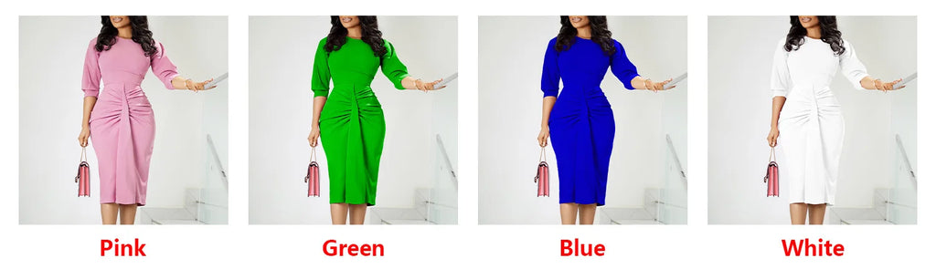 Sheath Dress Round Collar Half Sleeve  @Summer 2026