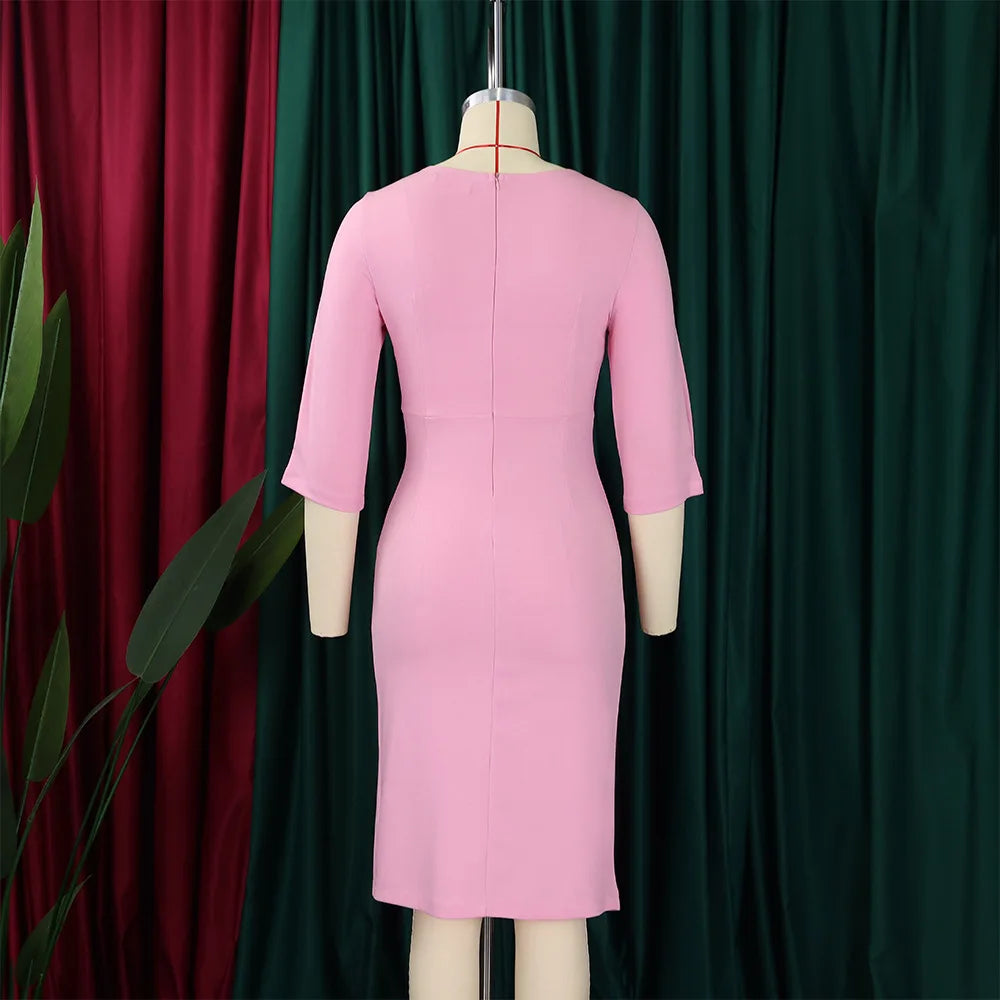 Sheath Dress Round Collar Half Sleeve  @Summer 2026