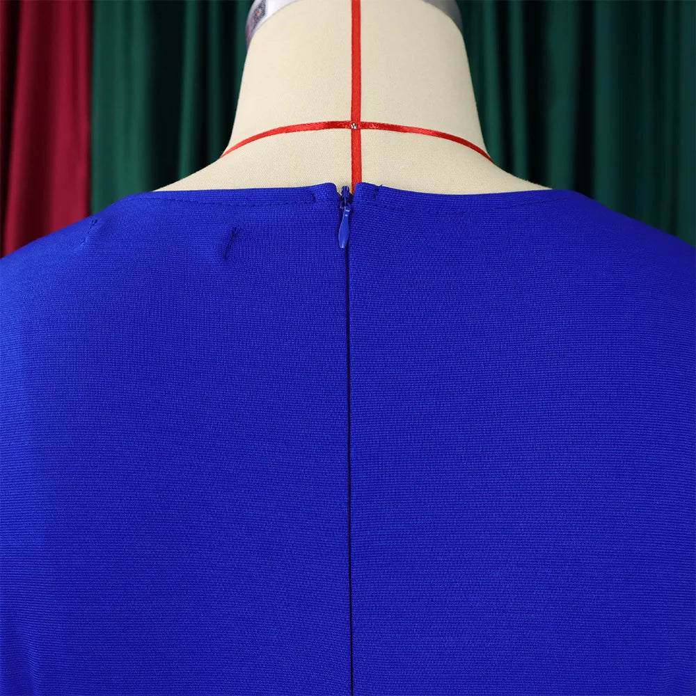 2026 Sexy Solid O Neck Long Sleeve @Lady Curvy Dress
