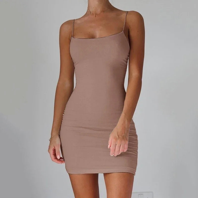 Summer Mini Dress 2026 Women Sexy Bodycon @Sheath Sundress
